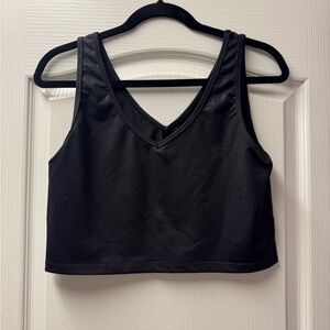 Black V-Neck Crop Top